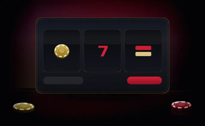 Dark slot game interface showing three reels and control buttons